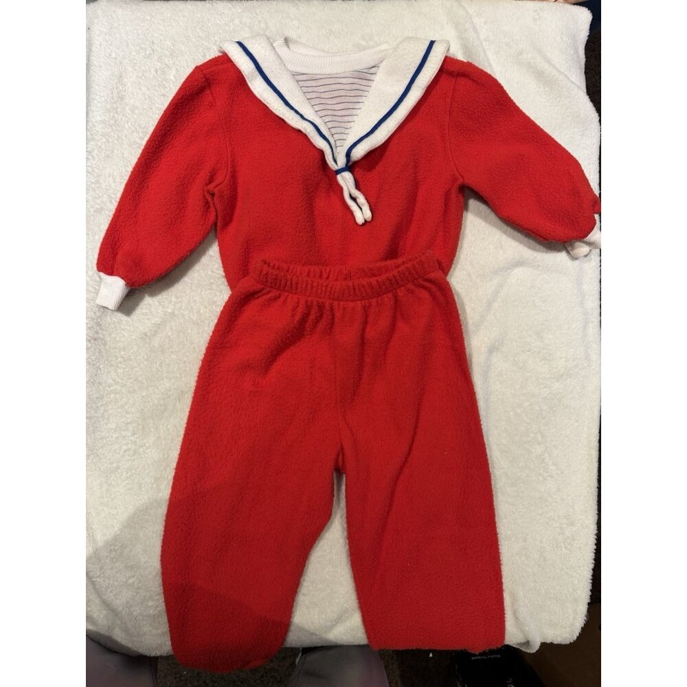 Vintage Milton Funwear 70s 80s Red Sailor Outfit Size 6x/7 Made In Canada